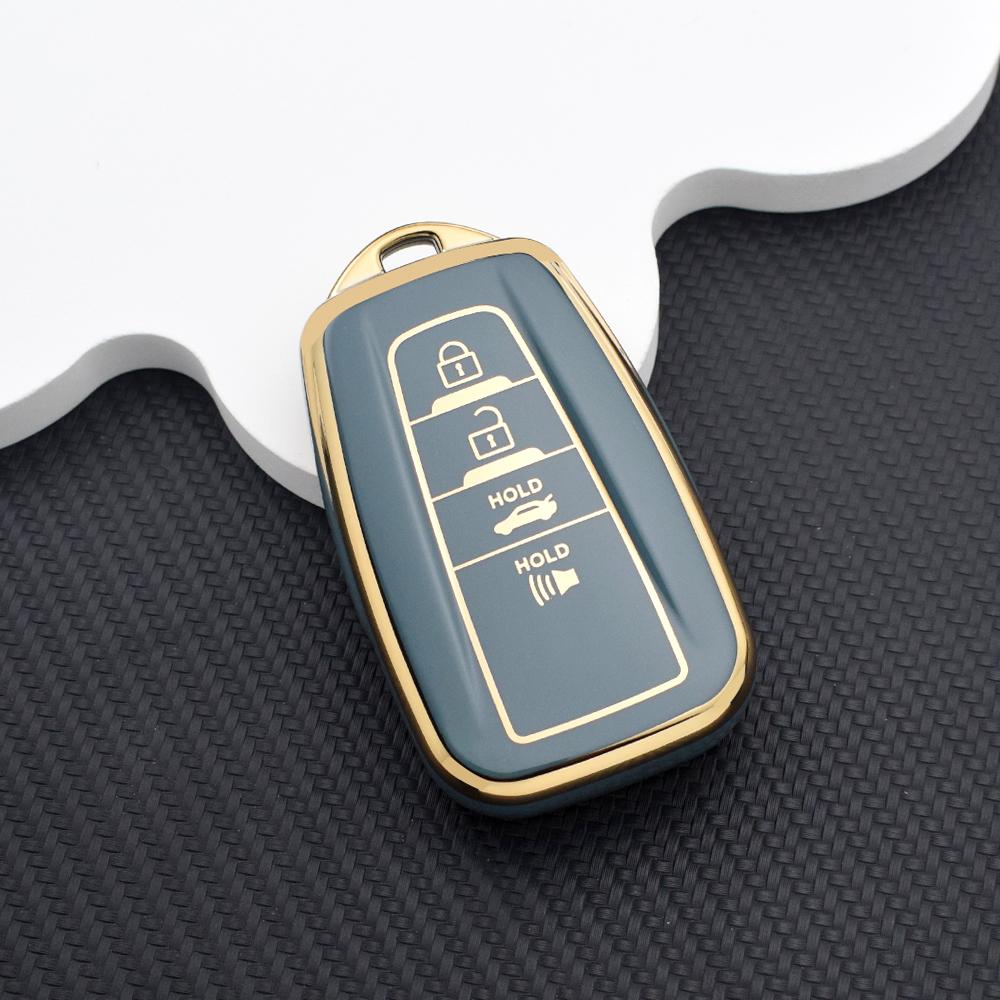 4 Buttons Anti-Scratch Soft Tpu Car Key Case Cover For Toyota C-Hr Camry Corolla Rav4 Highlander Prius Land Cruiser Prado Case
