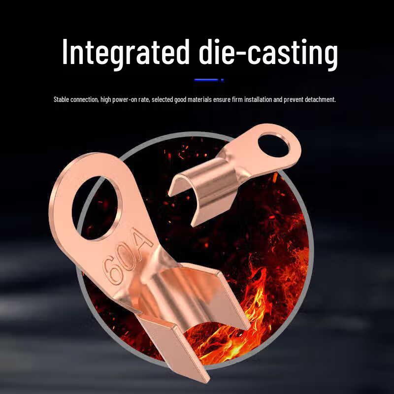 Meibaogu Red Copper Open-Barrel Ring Terminals