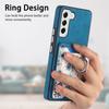 E4 for Samsung Galaxy S21 FE 5G Case Kickstand Leather Coated TPU Pattern Back Cover
