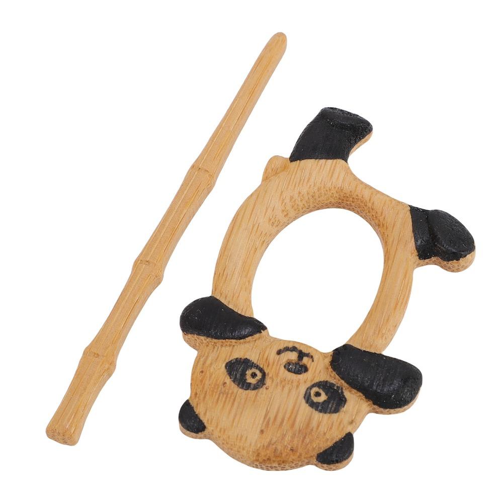 2pcs Decorative Wooden Pin Handmade Shawl Pin Cute Wooden Brooch For Cardigan