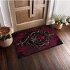 Red Black Gold Baroque Damask Print Carpet Plush Flannel Rug Living Room Bedroom Home Decor Area Rug Non Slip Floor Mat