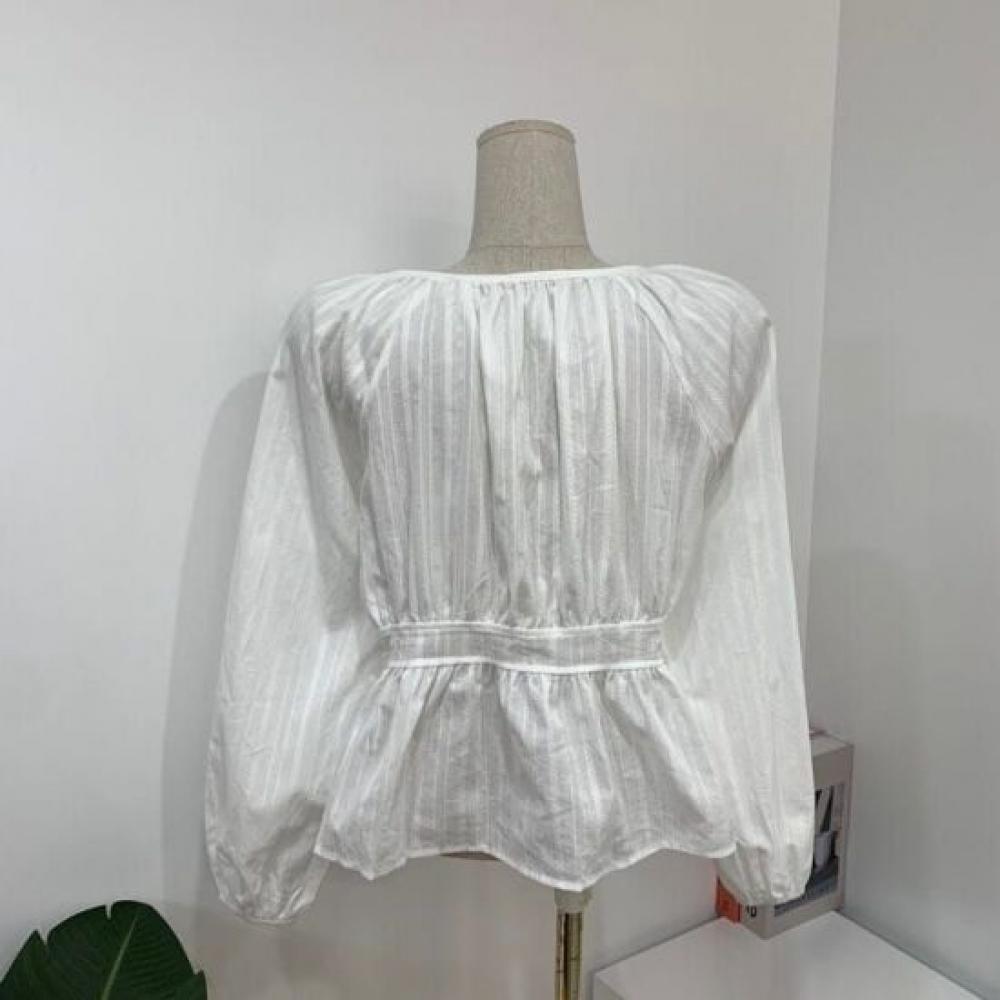 C S In The Room Stripe punChIng Strap Flare blouSe 3Color C