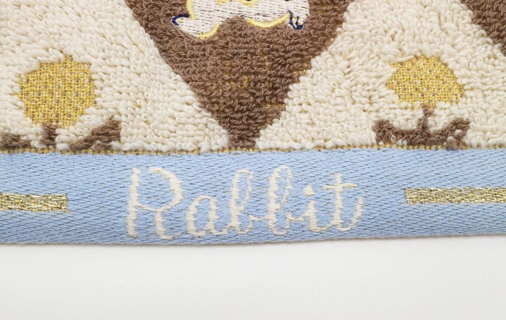 Marushin Karel Capek Tea Shop Hand 34 x 36 White Rabbit Product 3705016300 Towel, cm, Check, 100% Cotton, No-Twist Yarn, Number
