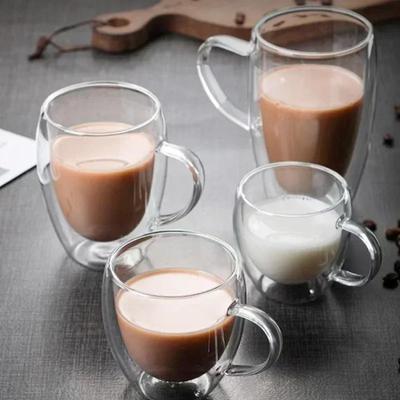 150-450ml Transparent Coffee Cup Double Wall High Borosilicate Glass Milk Water Cup Household Insulated Juice Espresso Cup