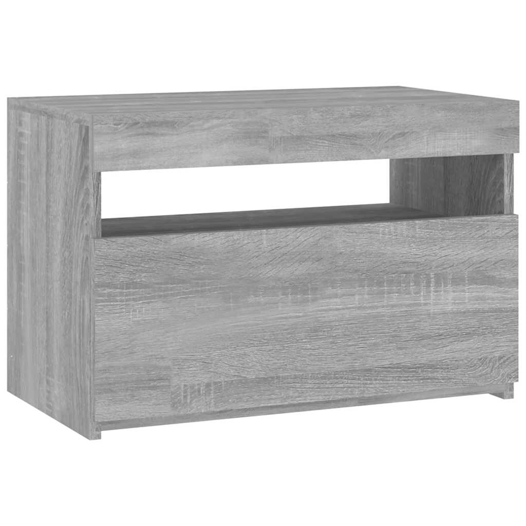 Vidaxl Szafka Pod Tv Z Oświetleniem Led, Szary Dąb Sonoma, 60X35X40 Cm