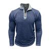 Men Slim Fit Long Sleeve Henley Zip Up Pullover Casual Daily Sweatshirt