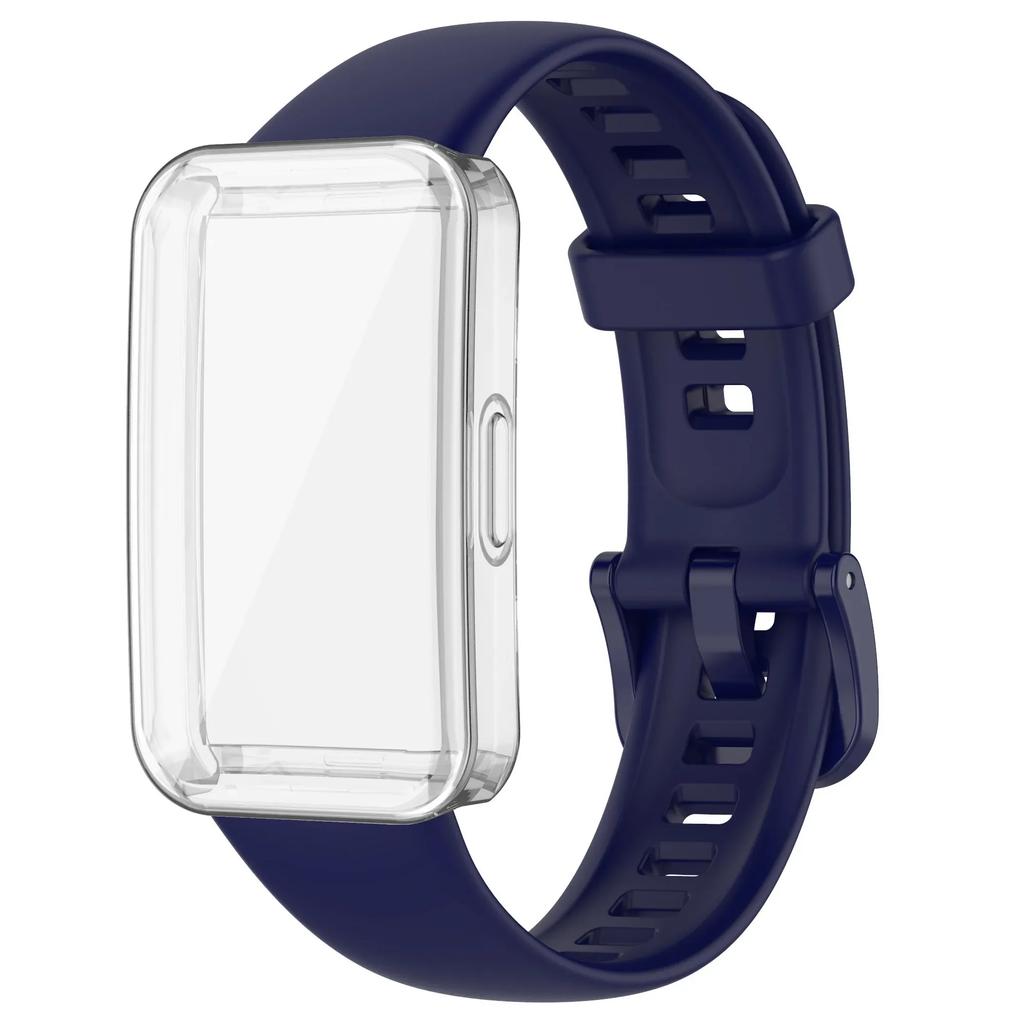 Silicone Watchbands For Huawei Band 9 Strap Replacement Strap For Huawei Band 8 Correa Bracelet Screen Protector Accessories