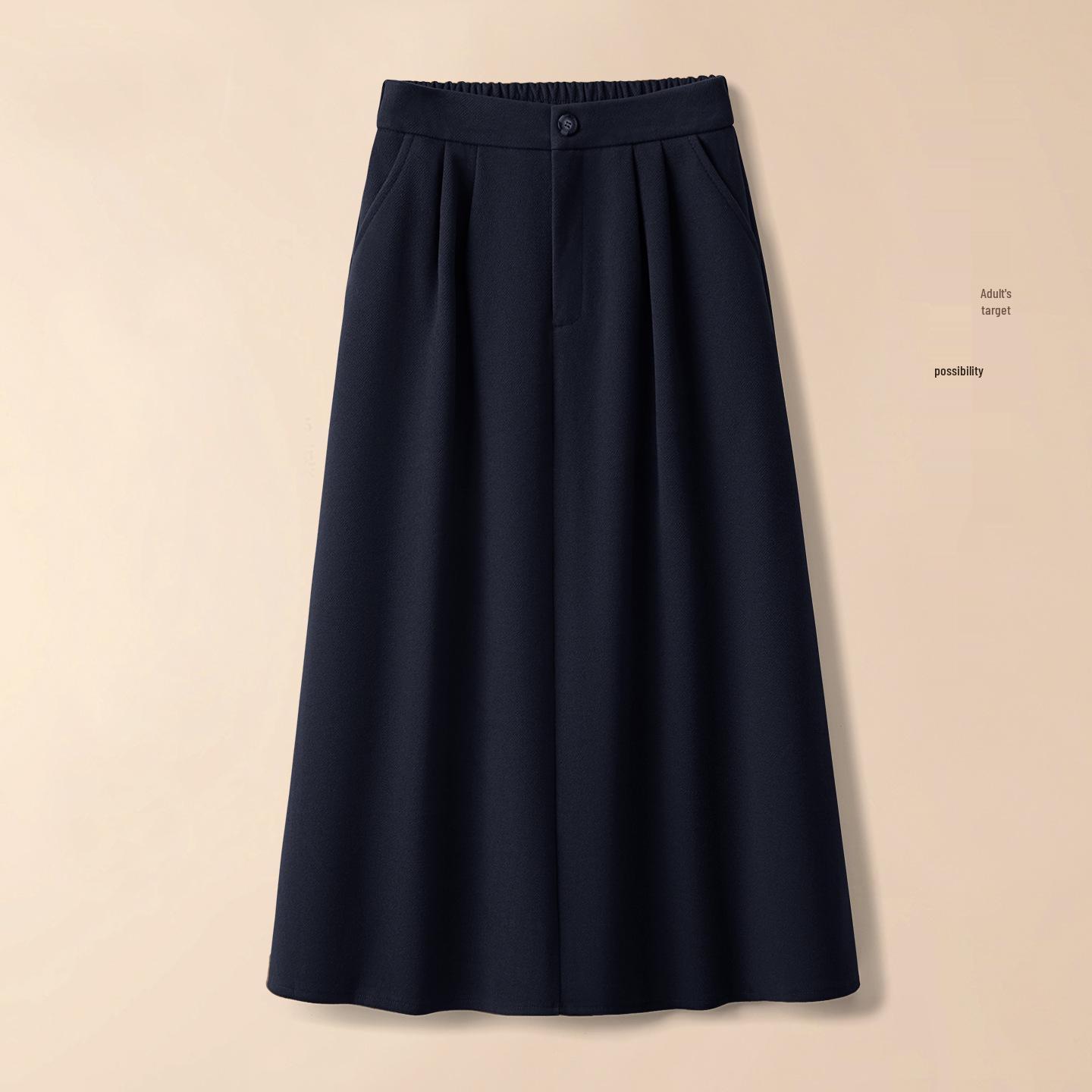 

High-Waisted Hepburn A-Line Pleated Midi Skirt in Coffee - Black Autumn 2025 Collection 26/S for 85-95 jin