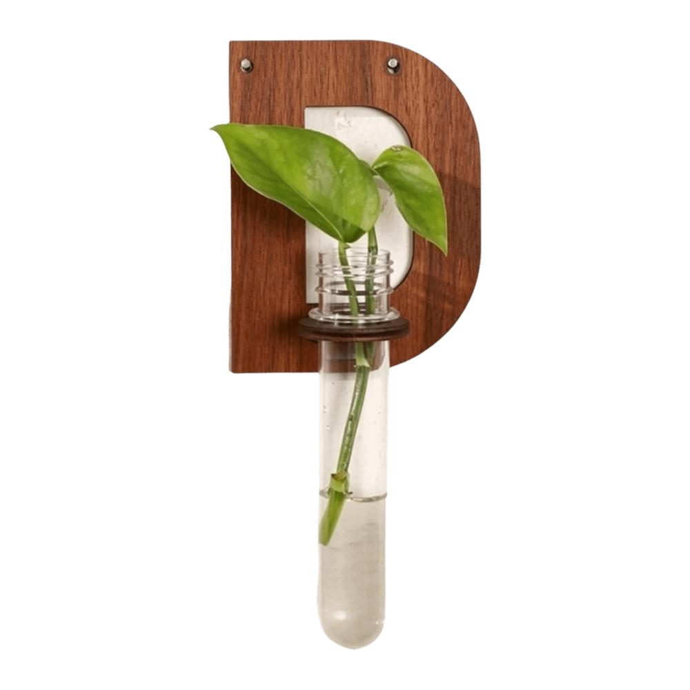 Flower Holder Wooden Hydroponic Planter Shelf A-Z Alphabet Vase Wall Decoration Home Ornaments Retro Flower Pot Indoor Garden
