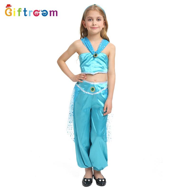 Children's day makeup stage performance costumes girls princess jasmine dress search banner set princess jasmine children's clothing