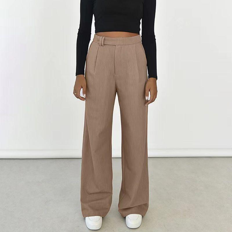 Fashion Summer Easiest for Match Draped Casual Pants High Waist Slim Looking Suit Pants High Waisted Casual Pants