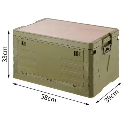 Double-Layered Picnic Storage Box, Folding Design for Outdoor Use with Multi-Functional Organizer