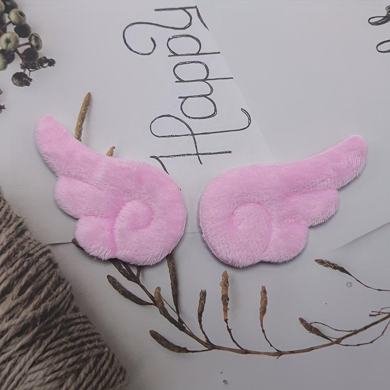 

1 пара милых мягких двусторонних плюшевых заколок для волос в виде крыльев ангела, DIY поделки, подходят для заколок для волос, аксессуаров для волос и аксессуаров для одежды розовый