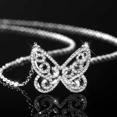 Sweet Butterfly Necklace Female, Simple Temperament Light Luxury Collarbone Chain, Valentine'S Day Gift