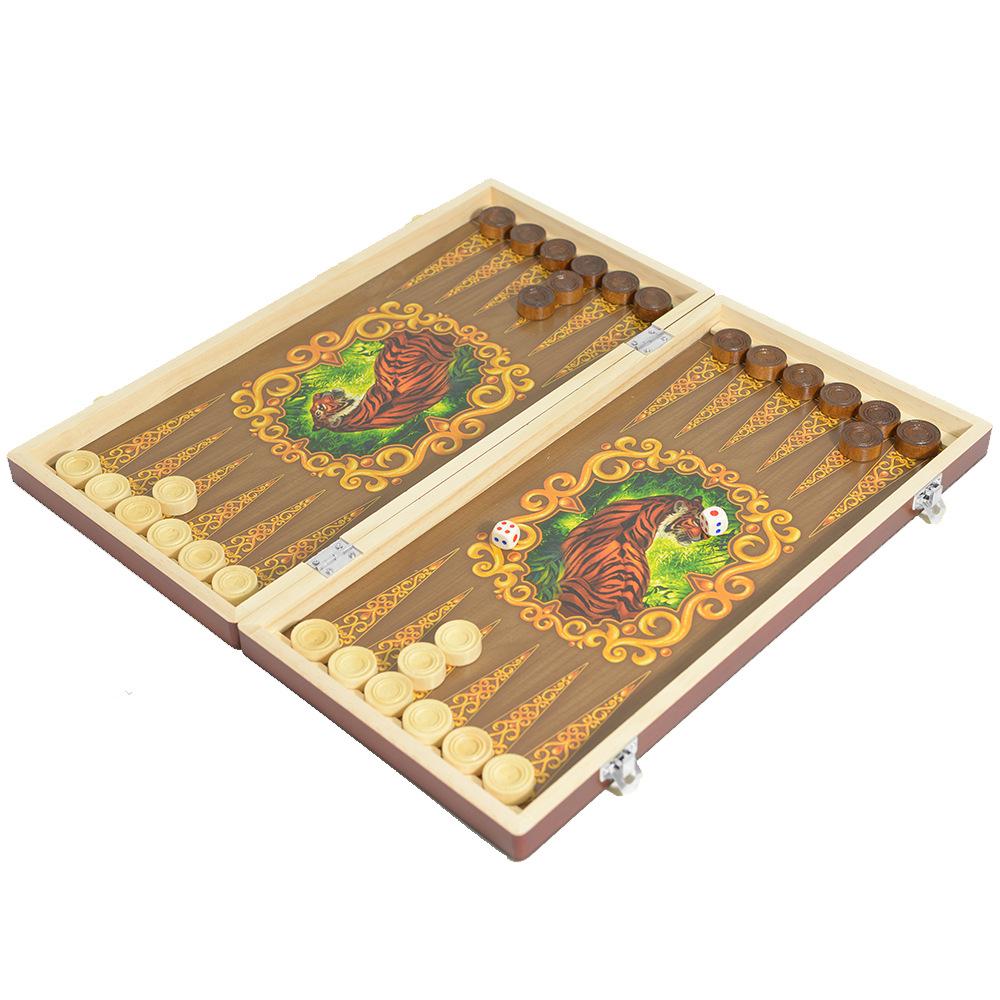 Set de Backgammon de Madera Premium: Portátil, Plegable, Varios Tamaños - Perfecto para Juegos Educativos, Casuales o de Fiesta