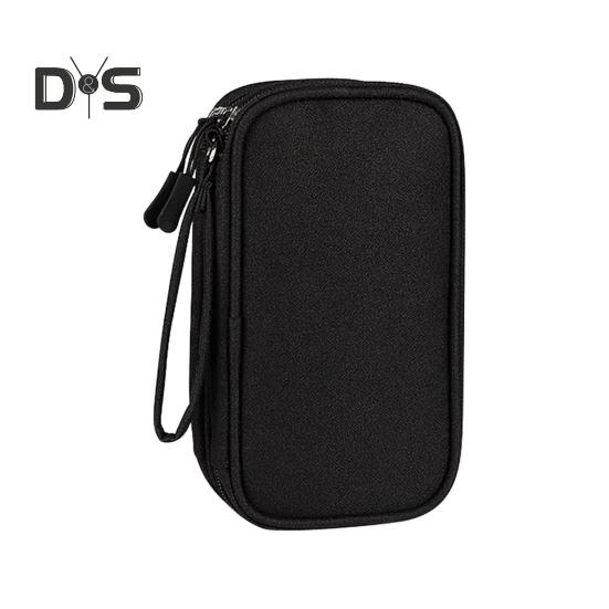 

Сумка для хранения внешнего аккумулятора, многоцелевой чехол для переноски, застежка-молния, большая вместимость, сетчатый слой, органайзер для хранения кабеля и шнура чёрный