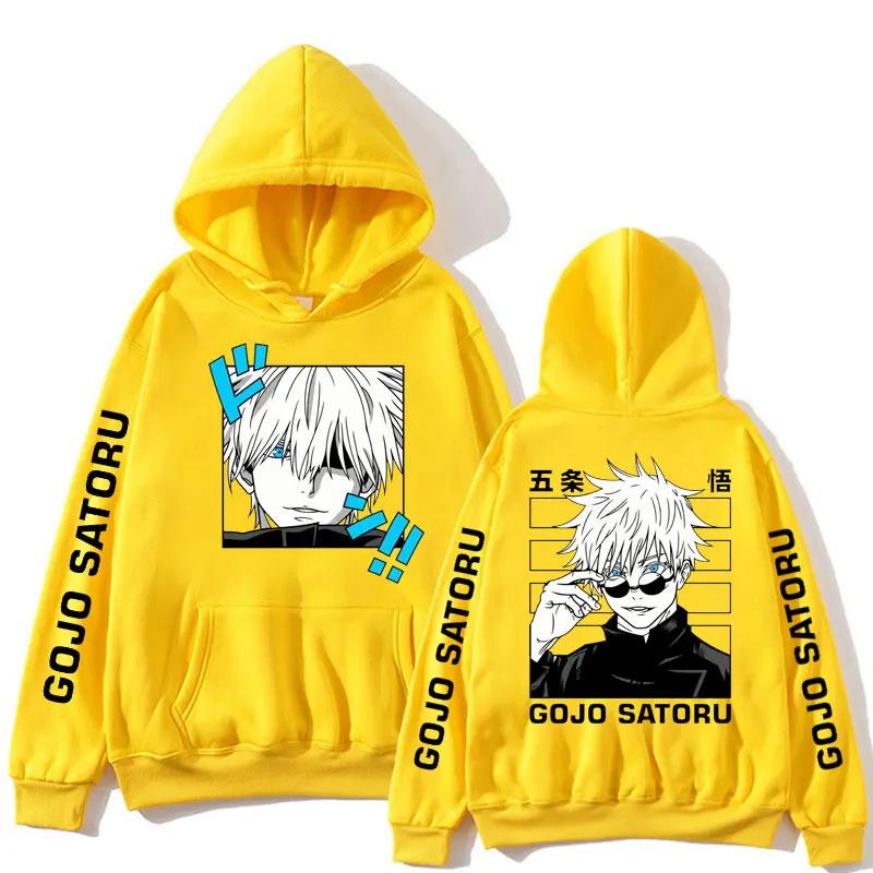 Jujutsu Kaisen Anime Klær Satoru Gojo Anime Genser Høst Fleece Manga Hettegensere Løs Harajuku Herre Streetwear