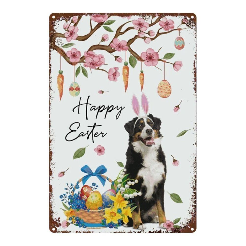 Easter Rabbit Metal Tin Sign Wall Art Decor 20x30cm