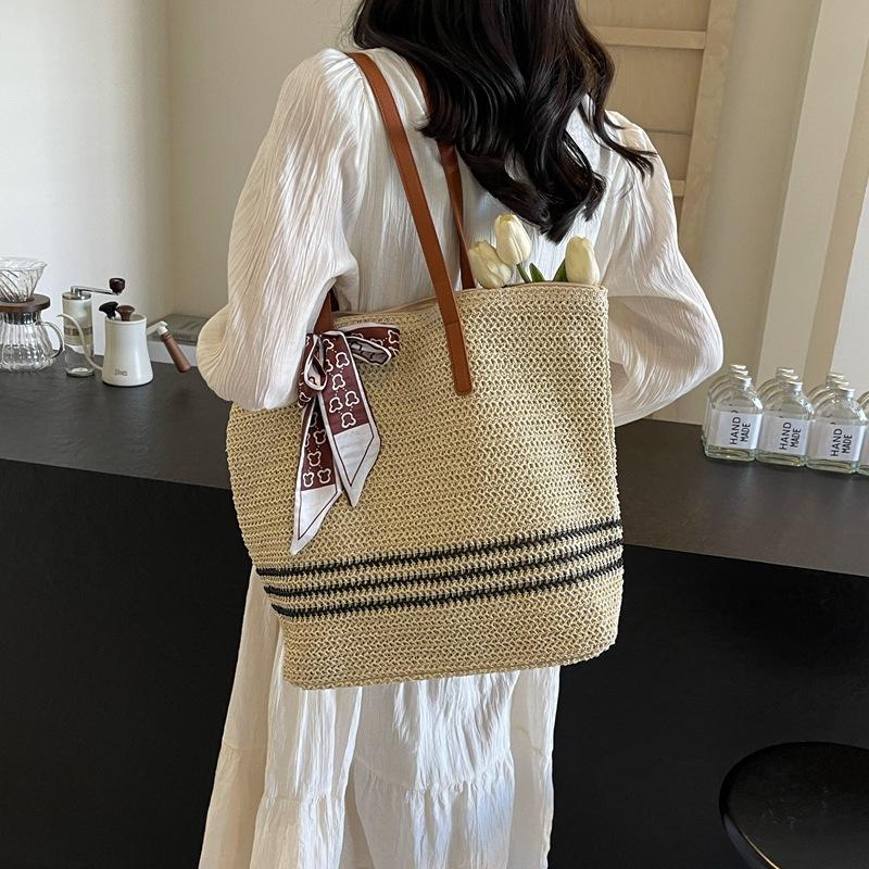 Large Capacity Straw Woven Bag Women's Shoulder Bag Tote Bag