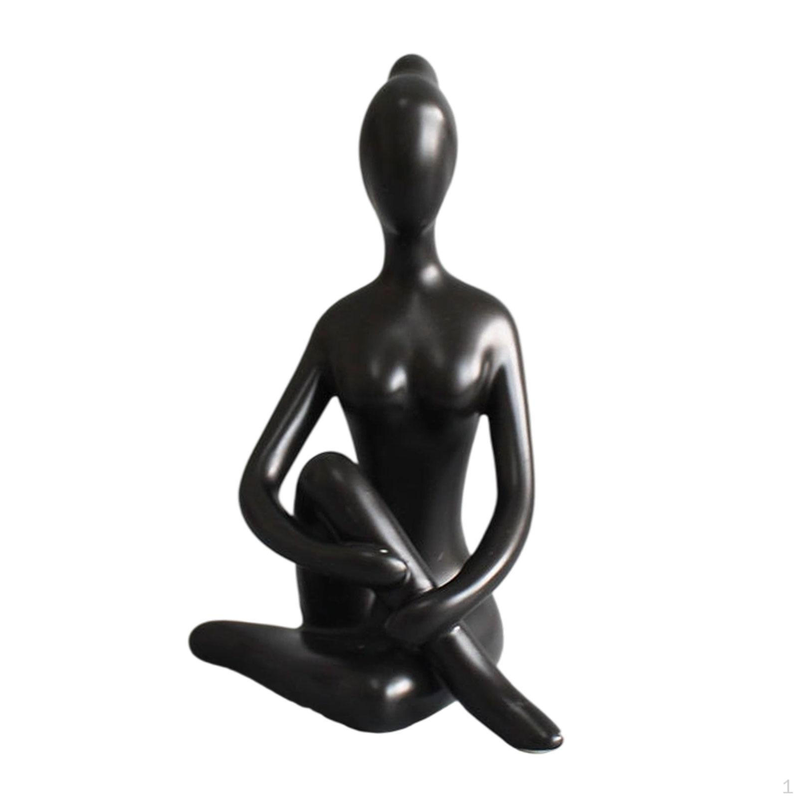 

Маленькая фигурка, поза, фигурка, современная коллекция, сувенир, сидящая скульптура, керамическая статуэтка для спальни 7.5cmx7cmx10.5cm