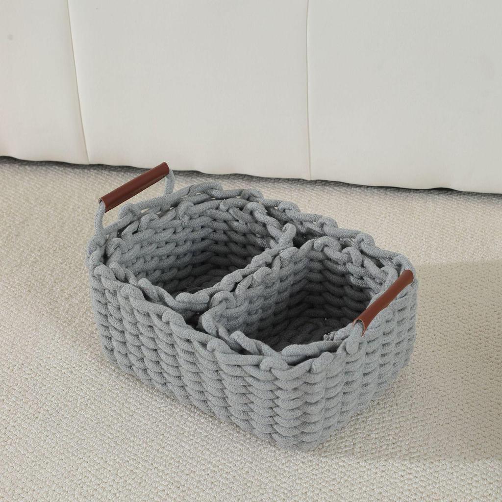 Braided Cotton Rope Multi-Color Storage Basket - Nordic Style Makeup & Sundries Organizer