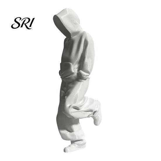 3D Printed Ornament Thinker Figurine, Sweatsuit Man Statue for Home Office Decor Desk Bookshelf Decor, Collectible Ornaments Men Women Figurine