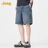 JEEP Men's Vintage Washed Loose Straight Denim Shorts