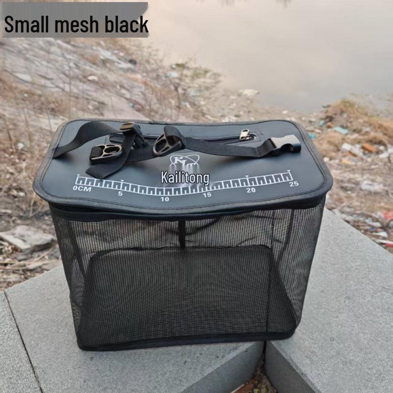 Portable Foldable Floating Fish Protection Bucket - Outdoor Sea Fishing Gear Basket and Net Bag
