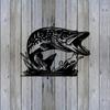 1pc Metal Fish Wall Art Pike Fishing Decor for Man Cave Lodge