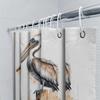 Beautiful Bathroom Shower Curtain With Bird Flower Design Waterproof Fabric For Home Decor In Bathrooms