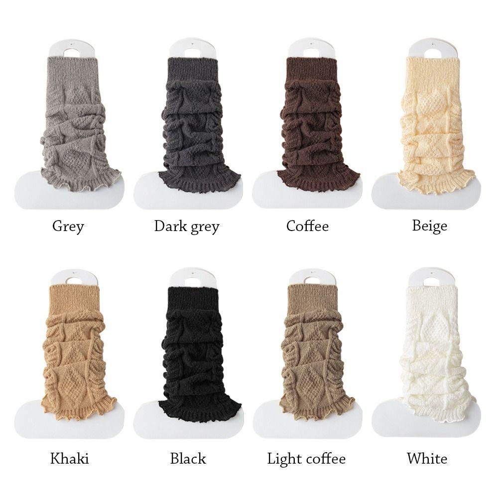 Knitting Leg Warmers Cute Sweet Warm Foot Cover Solid Color Boot Socks  Women Girls