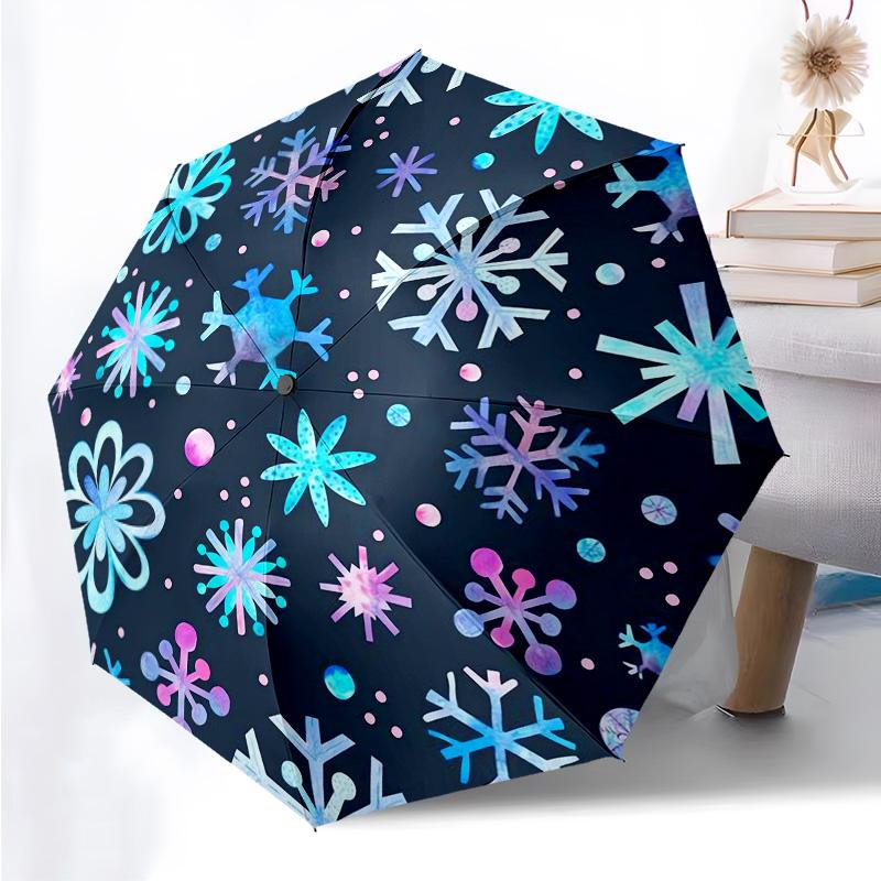 Christmas Tree Themed Folding Umbrella Fashion Auto-Open 8 Iron Ribs Plastic Handle Foldable Sunshade Perfect Christmas Gifts