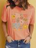Women's Summer Patterned Round Neck Short-Sleeve Casual T-Shirt
