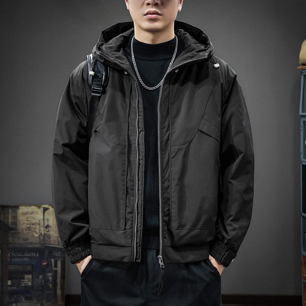 2025 Men's Trendy Hooded Cotton-Padded Winter Workwear Jacket - Thick, Warm, Cold Protection