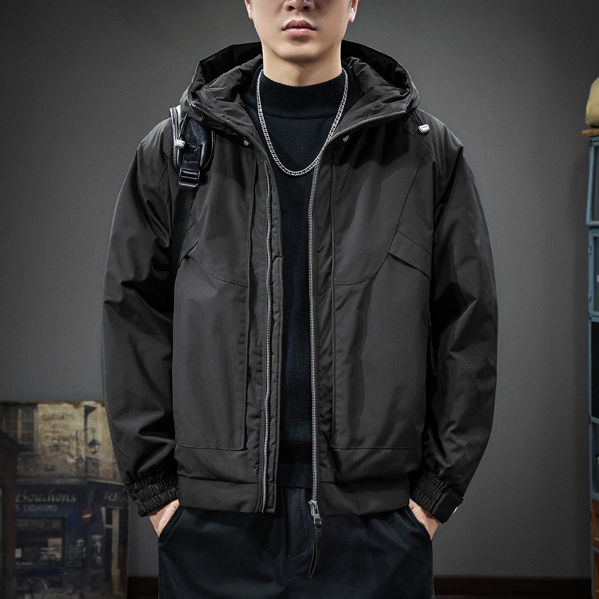 2025 Men s Trendy Hooded Cotton-Padded Winter Workwear Jacket - Thick, Warm, Cold Protection 4XL for 180-200 jin