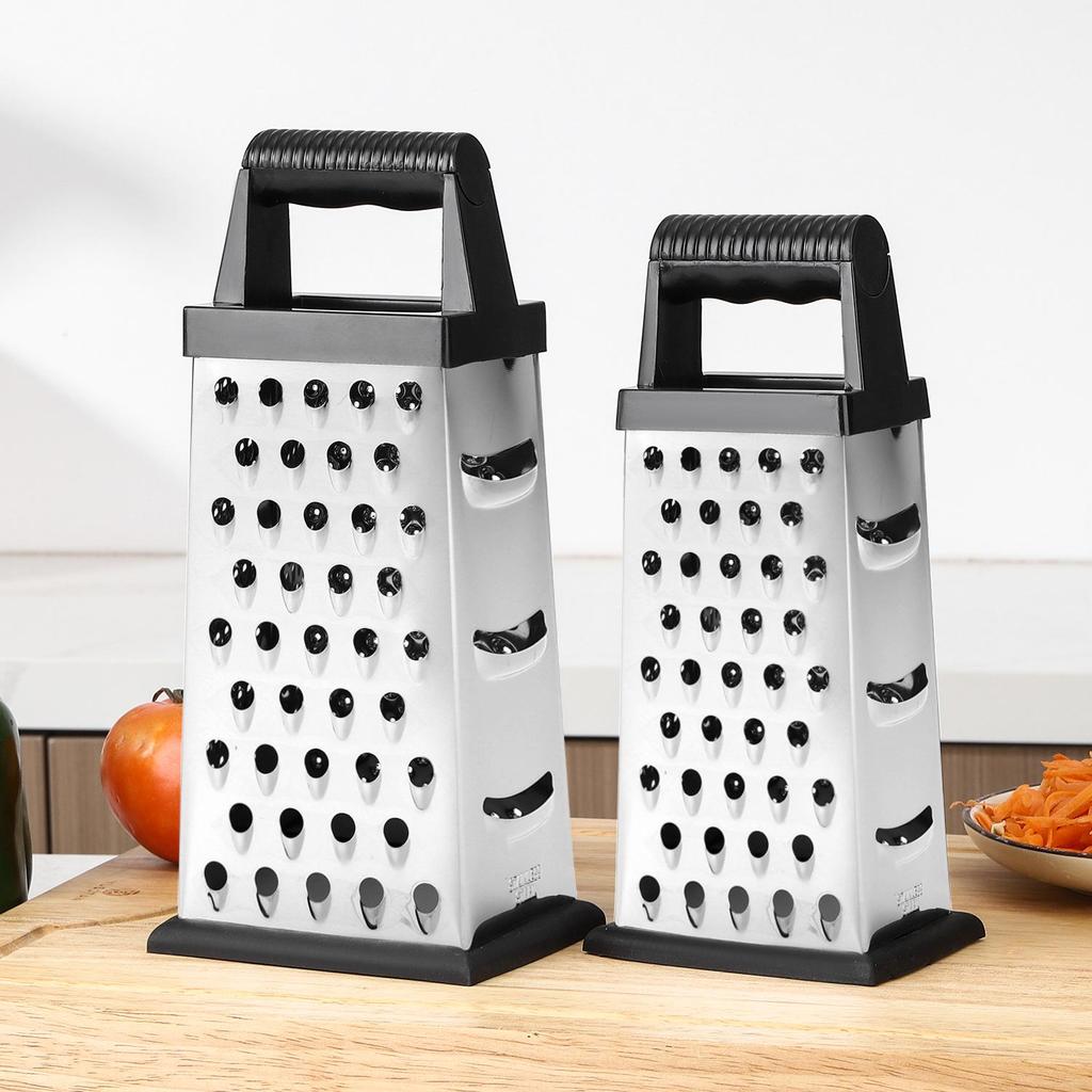 8" & 9" Stainless Steel Four-Sided Cheese & Fruit Grater, Multifunctional Slicer Kitchen Tool