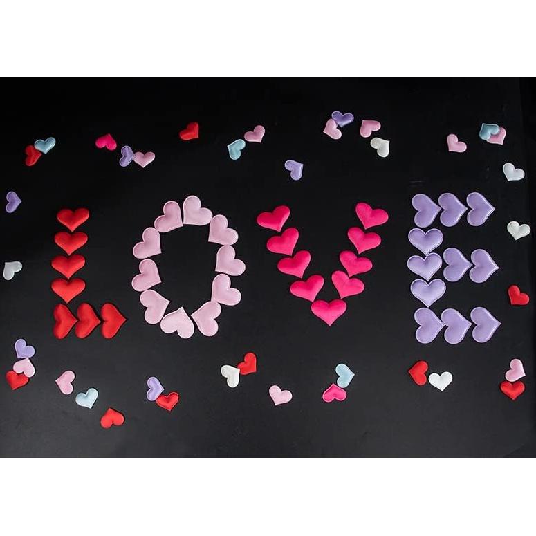 AKOAK 100 Pcs Love Heart Shaped Sponge Petals Handmade DIY Petal Birthday Table Wedding Party Supplies Decoration (Rose red)