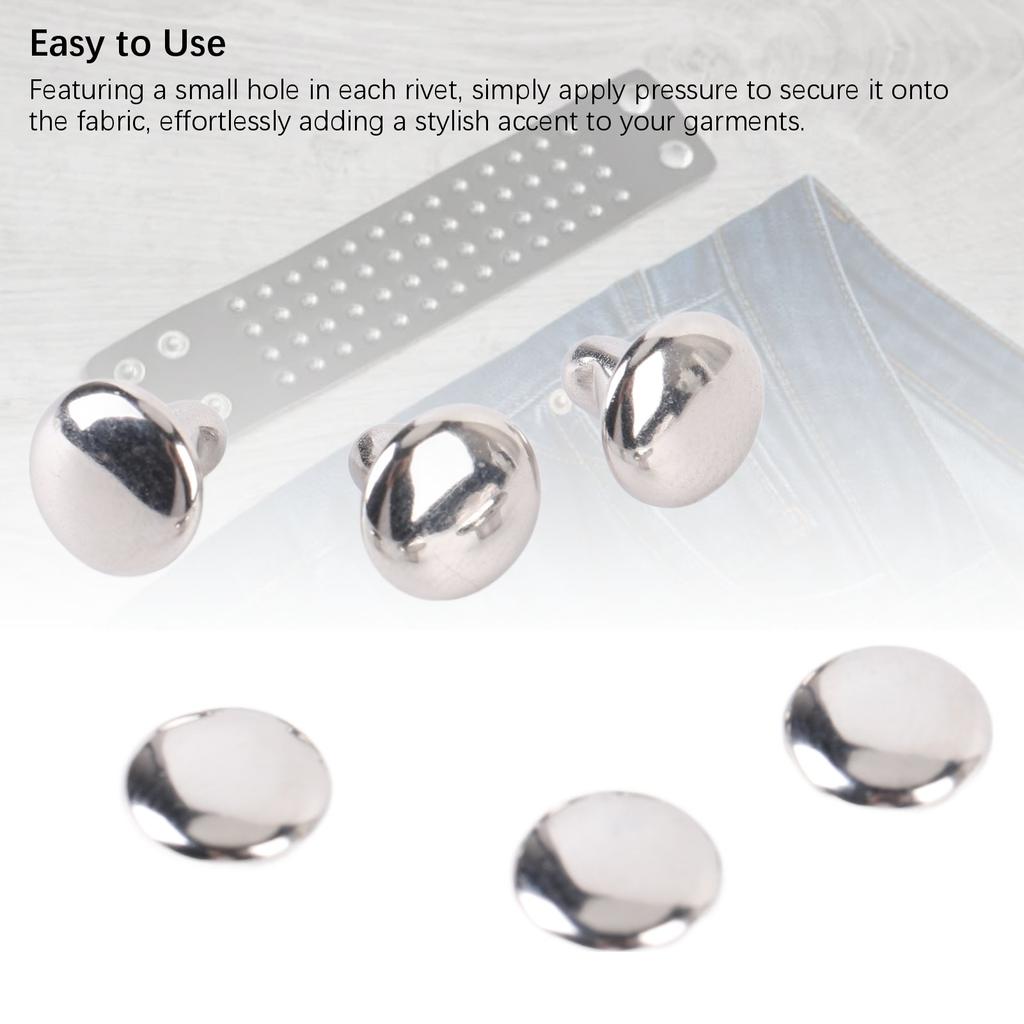 Set 500 nituri dublu față, oțel inoxidabil, vârf rotund, 8x6mm, set știfturi pentru meșteșuguri din piele, îmbrăcăminte B