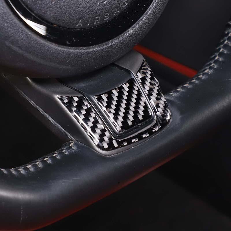 For Jaguar F-TYPE 2013-2022 Soft Carbon Fiber Car Steering Wheel Decorative Sticker Car Interior Accessories