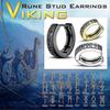 Norse Viking Runes Hoop Earrings For Men Women 12mm Huggie Hoops Aaa G