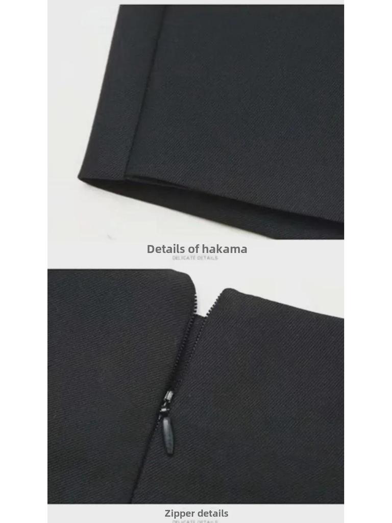 Women's High Waist Black Suit Shorts: Korean Style 2024 Spring/Autumn, Slim A-Line, Versatile, Loose Fit, Wide Leg.