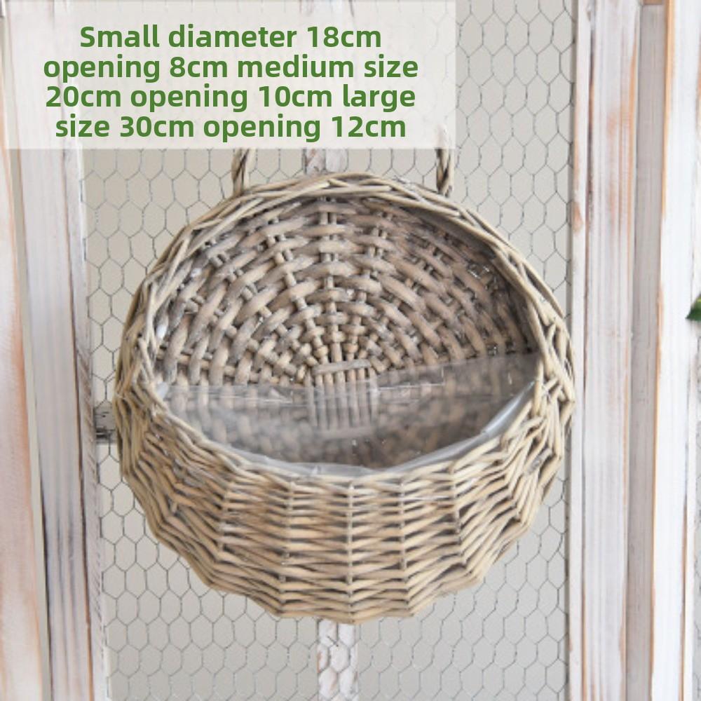 

Wall Hanging Flower Pot Growing Flowers Willow Hanging Hanging Weaving Handmade Wall Hanging Pastoral Wall Hanging Blue Small