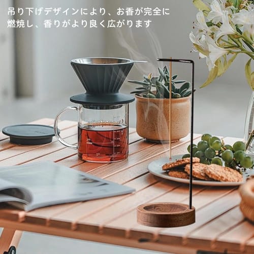 Spill-Proof Incense Holder, Hanging Incense Holder for Buddhist Altars, Stylish Wooden Base with Removable Incense Burner Stand, Perfect for Home, Liv