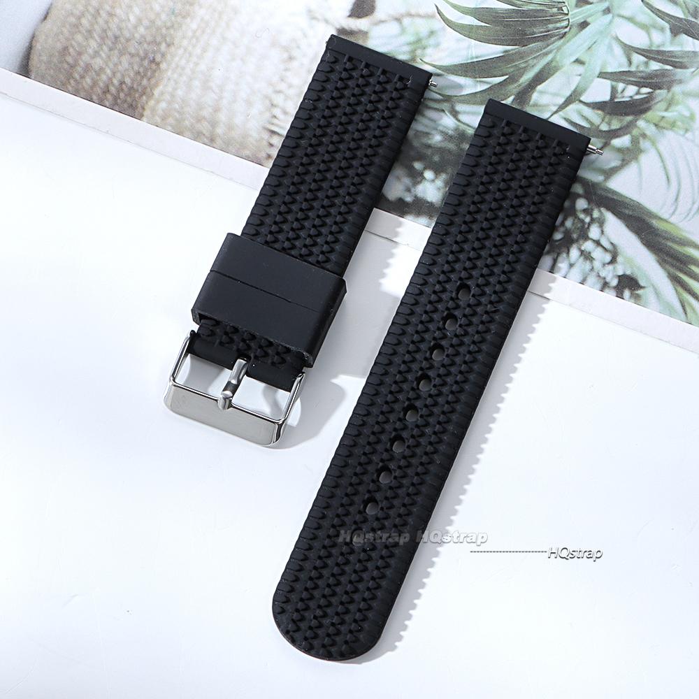 

Soft Silicone Rubber Watch Strap 18mm 20mm 22mm 24mm Men Women Sport Waterproof Wrist Band Universal Belt Quick Release Bracelet 18mm&steel buckle чёрный