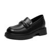 Echtes Leder Ballerina für Huizhou Damenschuhe Traubenmutter, die gleichen Loafer mit dicken Sohlen erhöhen die Höhe von Herbst- und Winter-Kleinlea