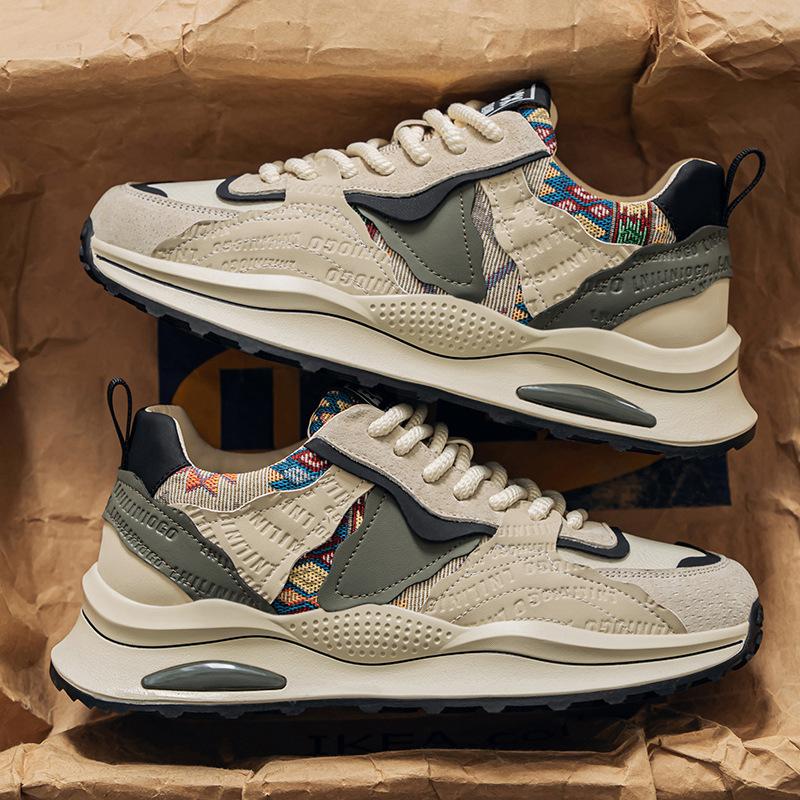 Men's shoes 2024 new autumn Internet celebrity explosion casual shoes youth versatile tide brand thick sole heightening dad shoes