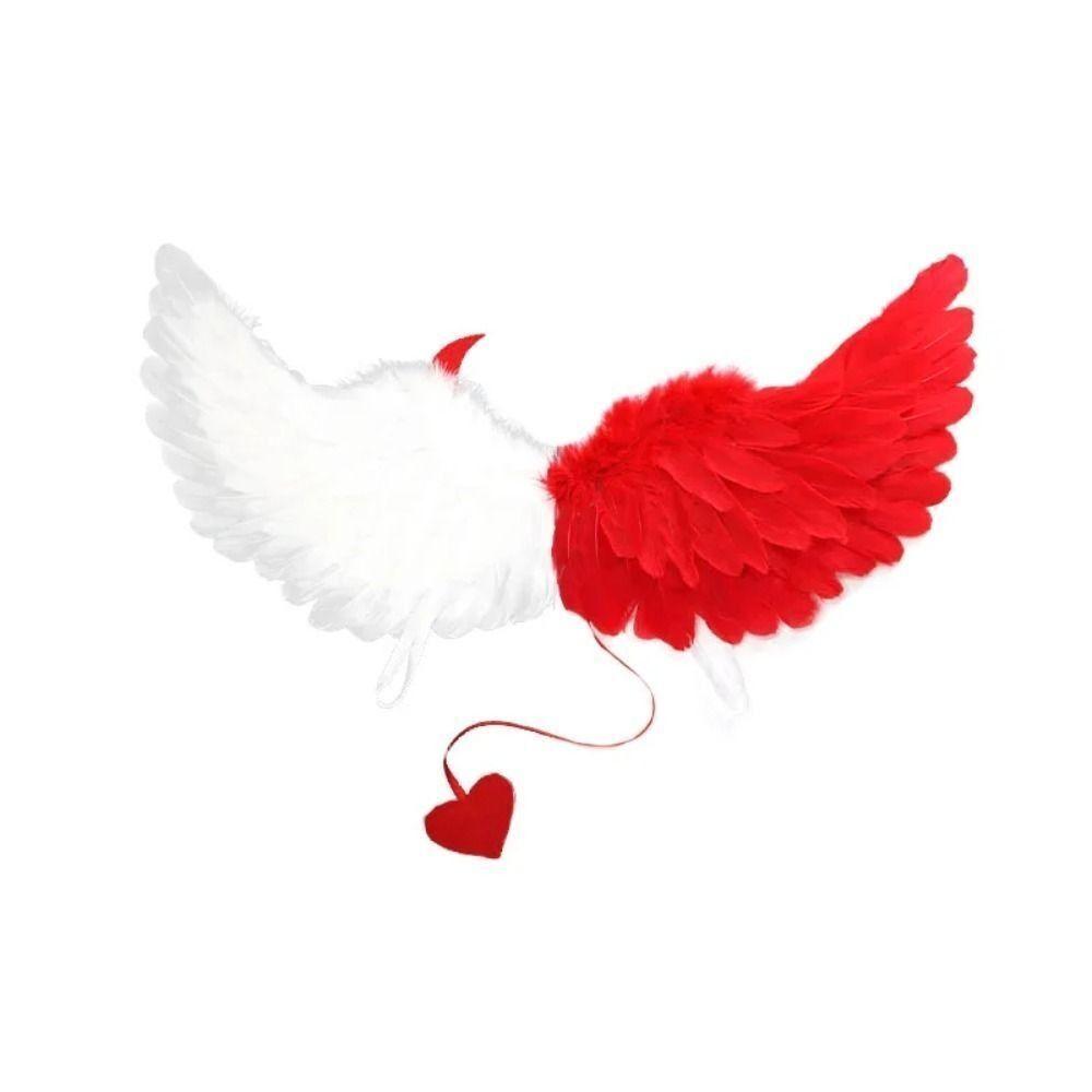 Liebe Schwanz Böses Horn Foto Requisiten Halloween Party Kostüm Requisiten Niedlich Engel Feder Flügel Halloween