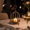 Retro Iron Lantern Decor Vintage Metal Birdcage Candle Holder, Tealight Decorative Holder Stand for Home Dining Table Living Room Coffee Centerpiece