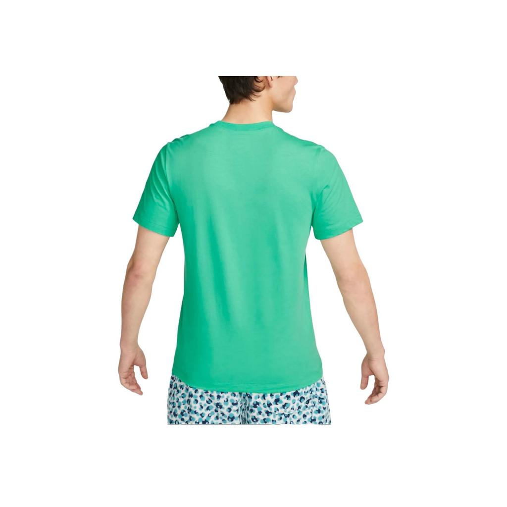 Nike American Retro Logo Badge Print Crew Neck Short Sleeve T-Shirt Men Tops Green AR4999-363