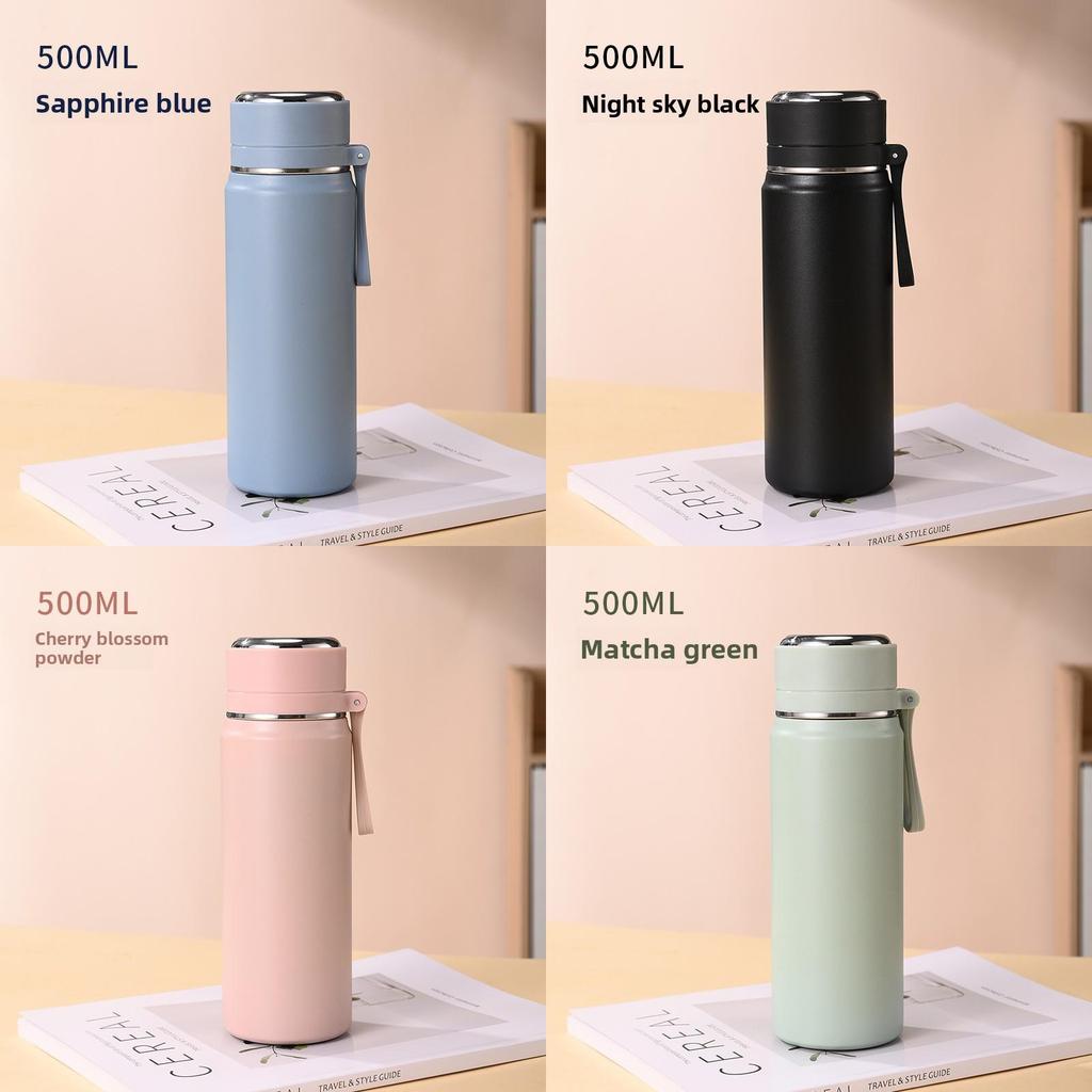 Modern Minimalist 500ml Insulated Coffee Mug With Portable Handle For Office And Travel